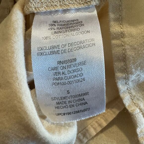 EVERY BABYDOLL DRESS WOVEN SMOCKED SQUARE NECK PUFF SLEEVE COLOR CHAI SIZE S - Picture 7 of 7